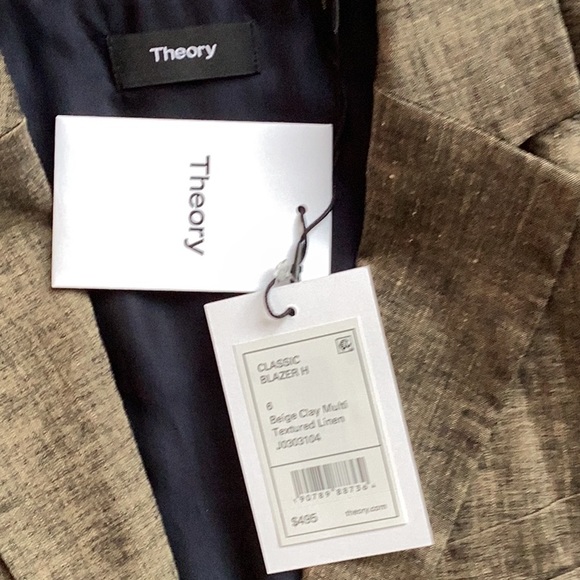 NEW THEORY TEXTURED LINEN JACKET Size 6 - Picture 7 of 9